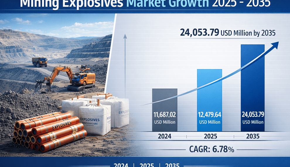 Mining Explosives Market is Projected to Grow from USD 12479.64 Million in 2025 to USD 24053.79 Million by 2035, Growing at a CAGR of around 6.78%